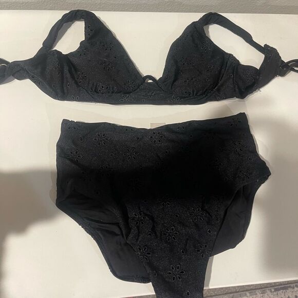 Chelsea and violet black embroidered swim suit - Picture 1 of 3